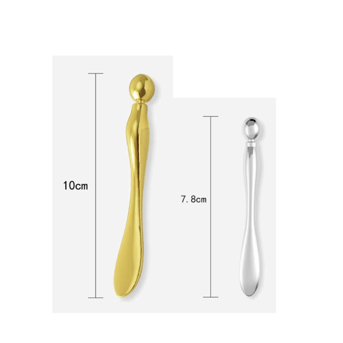 アイクリーム 美容スパチュラ 金属アプリケーター 7.8cm シルバー 目元ケア 目元マッサージ