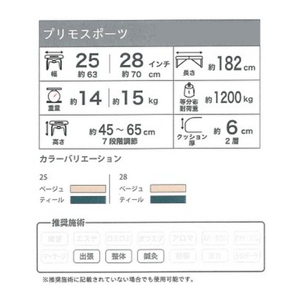 フォンタナ 折りたたみベッド プリモスポーツ25 ロータイプ 有孔 長さ182/幅63cm 2色【送料無料】