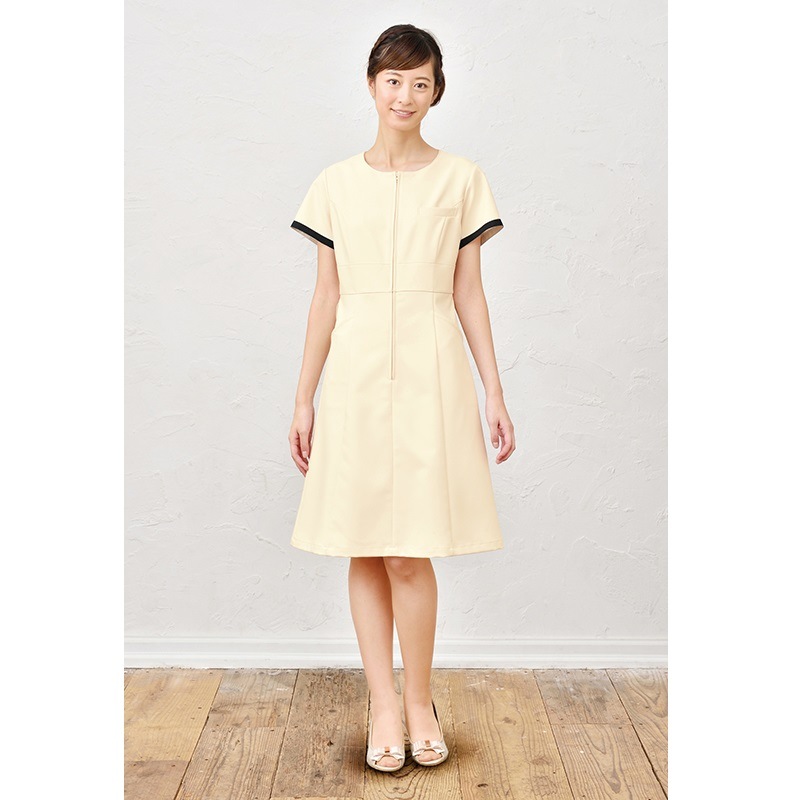 E-3143 ワンピース (2色 ブラック ライトベージュ) SHIROTA(シロタ）