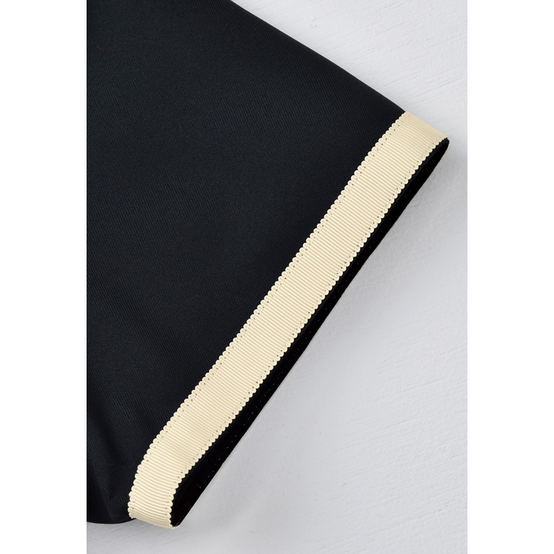 E-3143 ワンピース (2色 ブラック ライトベージュ) SHIROTA(シロタ）