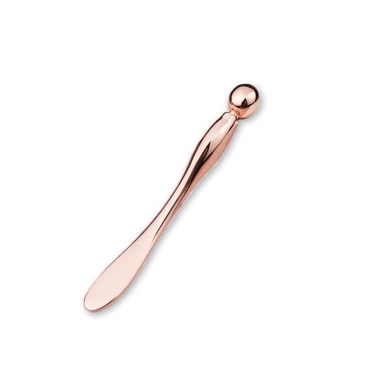 アイクリーム 美容スパチュラ 温冷 金属アプリケーター ローズピンク 7.8cm 目元ケア 目元マッサージ