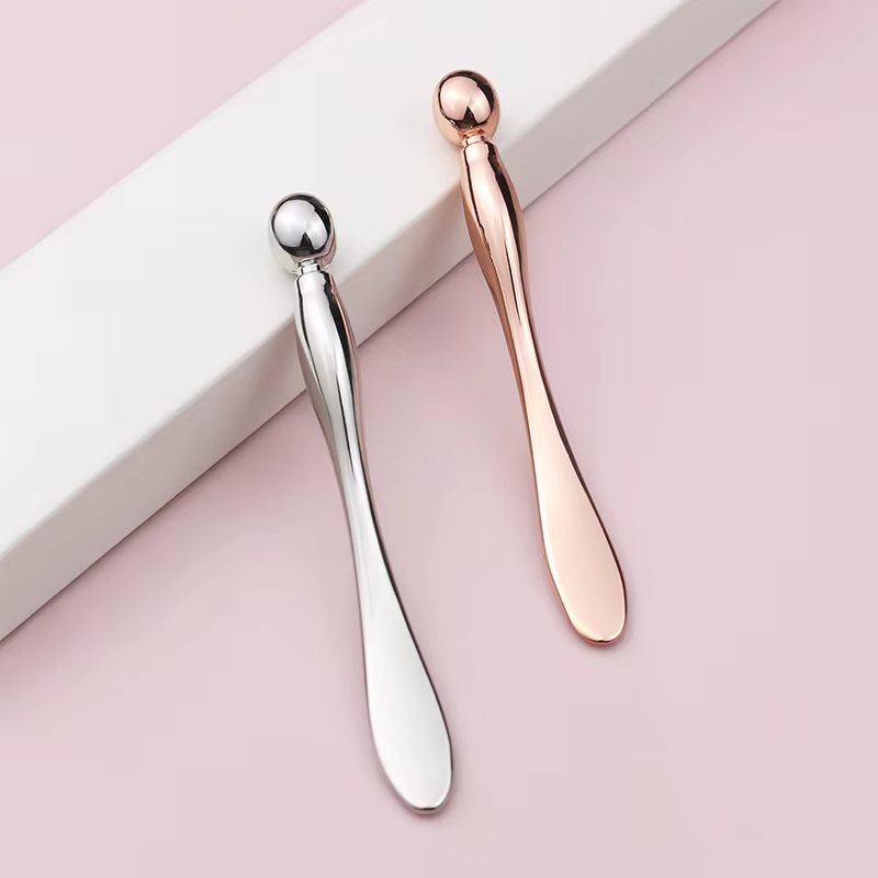 アイクリーム 美容スパチュラ 温冷 金属アプリケーター 7.8cm ローズ