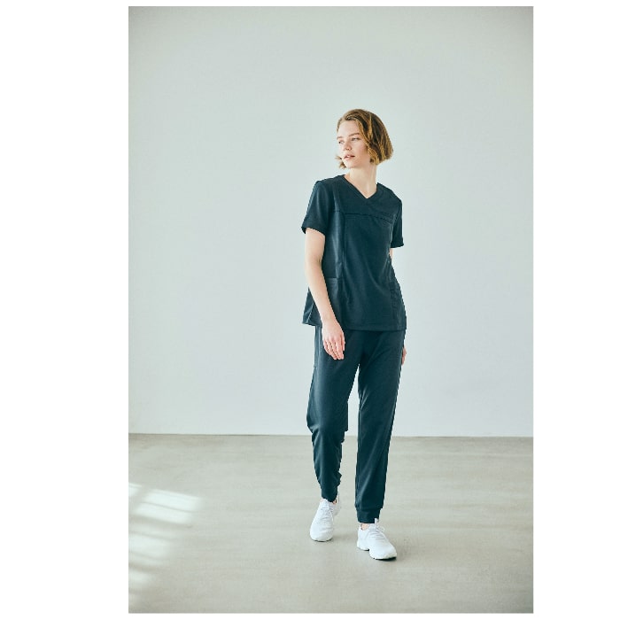 【セール】 JILL STUART スクラブパンツストレッチジョガー ネイビー Sサイズ(9号)