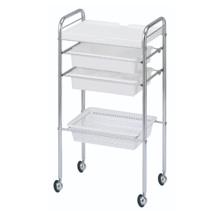 C-412セット台 4段 カラー4色 耐薬性に優れるメッキワゴンシリーズ 日本製