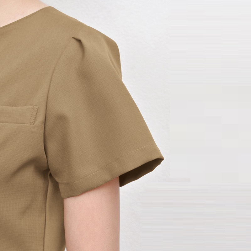 E-3136-5 ワンピース (2色 ブラック モカブラウン) SHIROTA(シロタ）