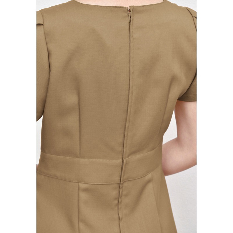 E-3136-5 ワンピース (2色 ブラック モカブラウン) SHIROTA(シロタ）