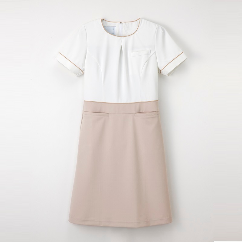 LH6257 ワンピース ベージュ オフホワイト NAGAILEBEN Beads Berry ナガイレーベンビーズベリー