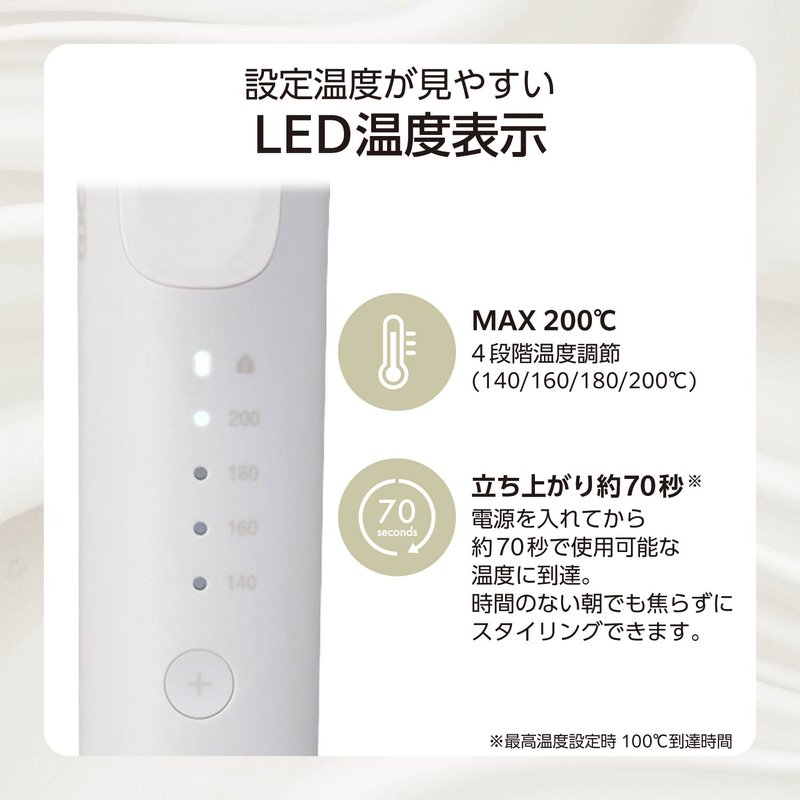 TESCOM マイナスイオン カールアイロン ホワイト TM763A-W（テスコム）