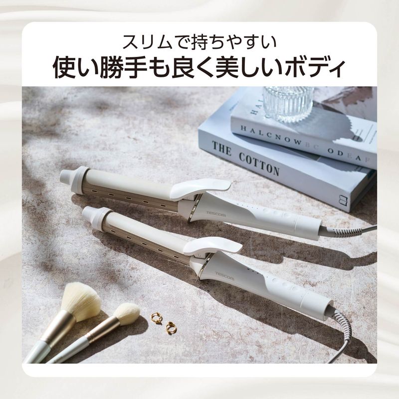 TESCOM マイナスイオン カールアイロン ホワイト TM763A-W（テスコム）