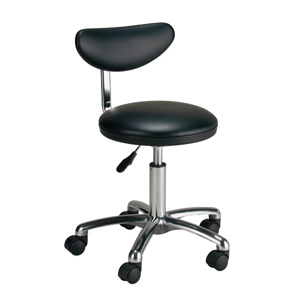 サロン用 背もたれ付イス マルチ スツール（日本製／組立済み）全高64-77cm