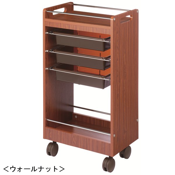 木製 ワームス セットワゴン C-341 引出しパット3段 カラー4色 日本製