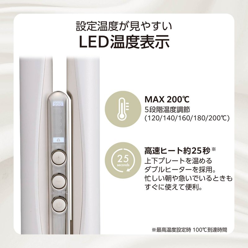 TESCOM マイナスイオン ストレートアイロン ホワイト TS860A-W（テスコム）