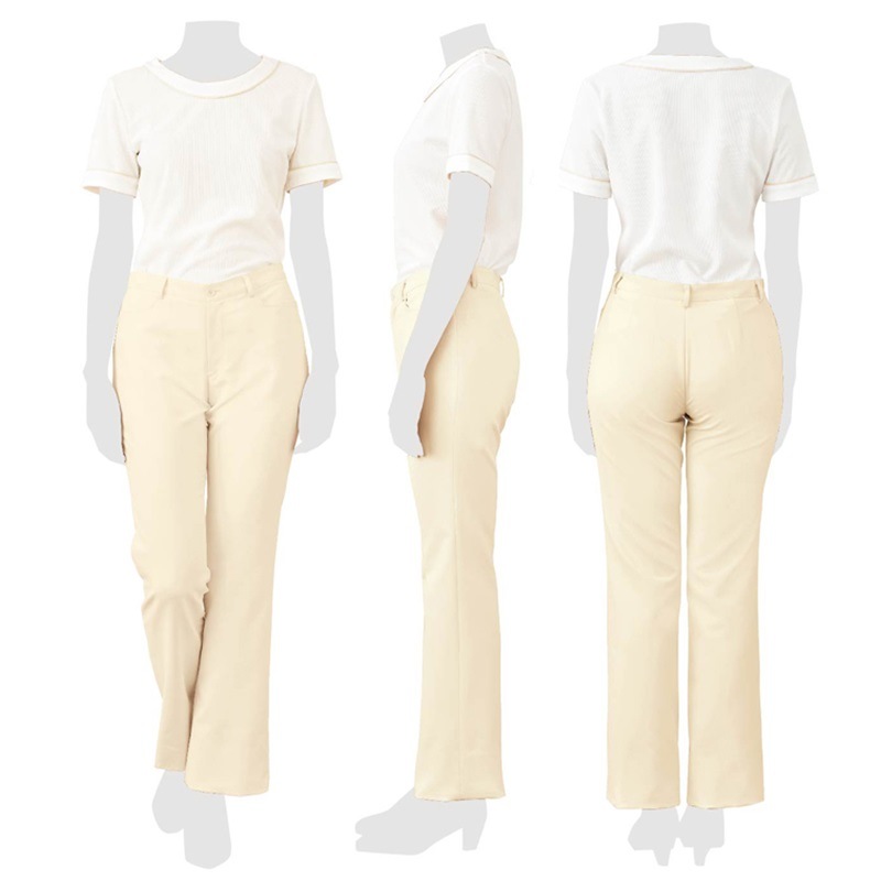 E-3104-5 ストレッチパンツ (2色 ライトベージュ ブラック) SHIROTA(シロタ）