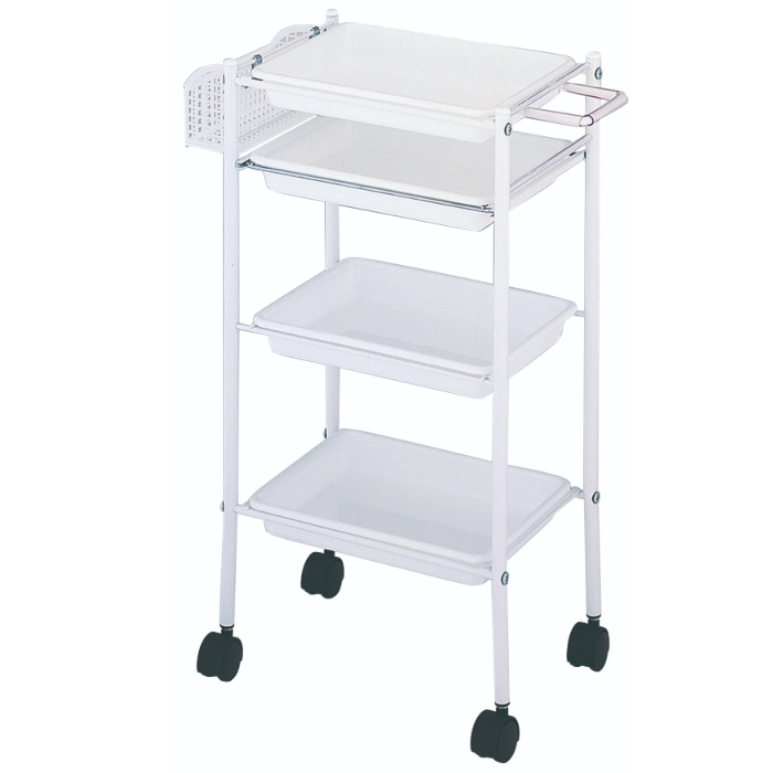トレーワゴン C-305 4段 カラー11色 メッシュラック付き 日本製