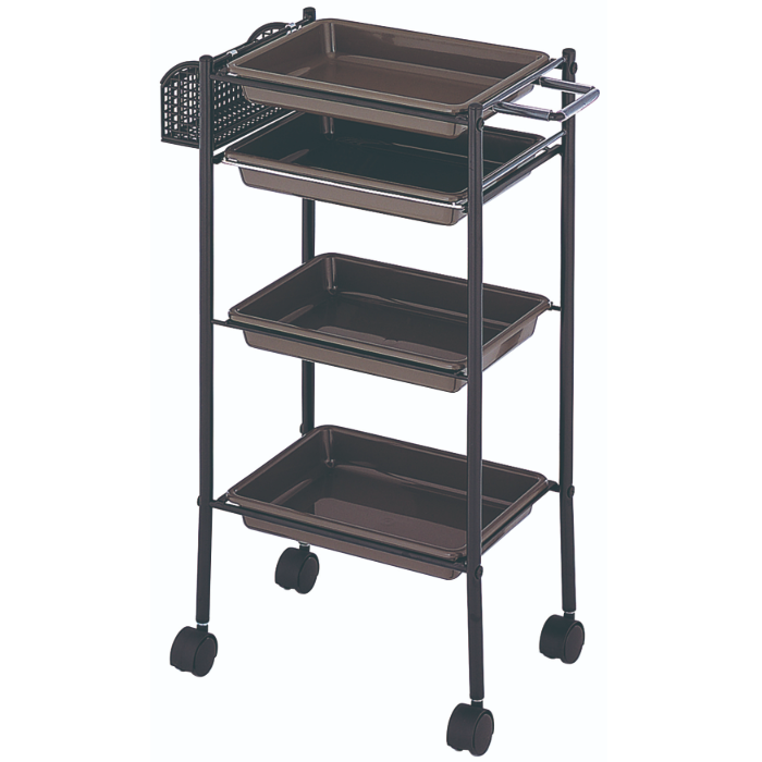 トレーワゴン C-305 4段 カラー11色 メッシュラック付き 日本製
