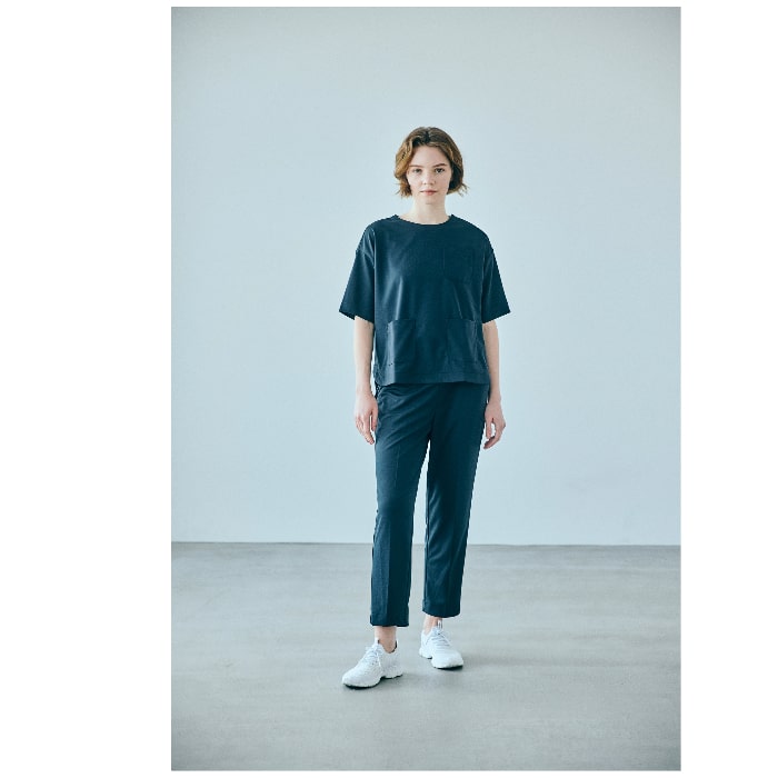 JILL STUART スクラブトップスストレッチオーバーサイズ ネイビー（４サイズ）