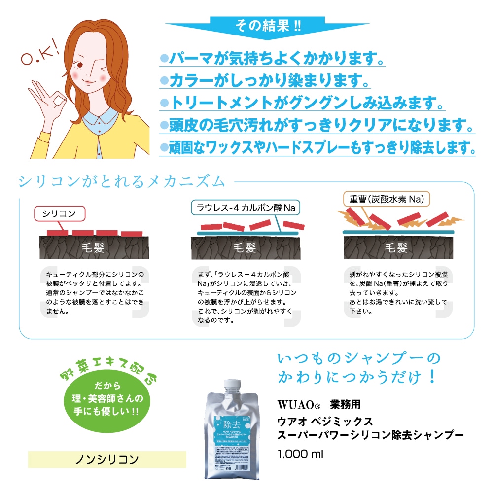 ウアオ スーパーパワー シリコン除去シャンプー 業務用 1000ml