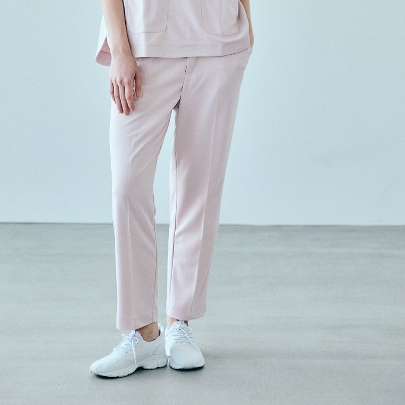 JILL STUART スクラブパンツストレッチストレート ピンク（４サイズ）