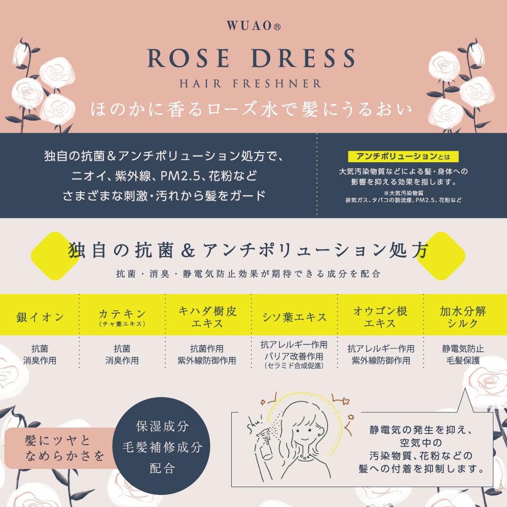 ウアオ ローズドレスヘアフレッシュナーＲＮ 300ml