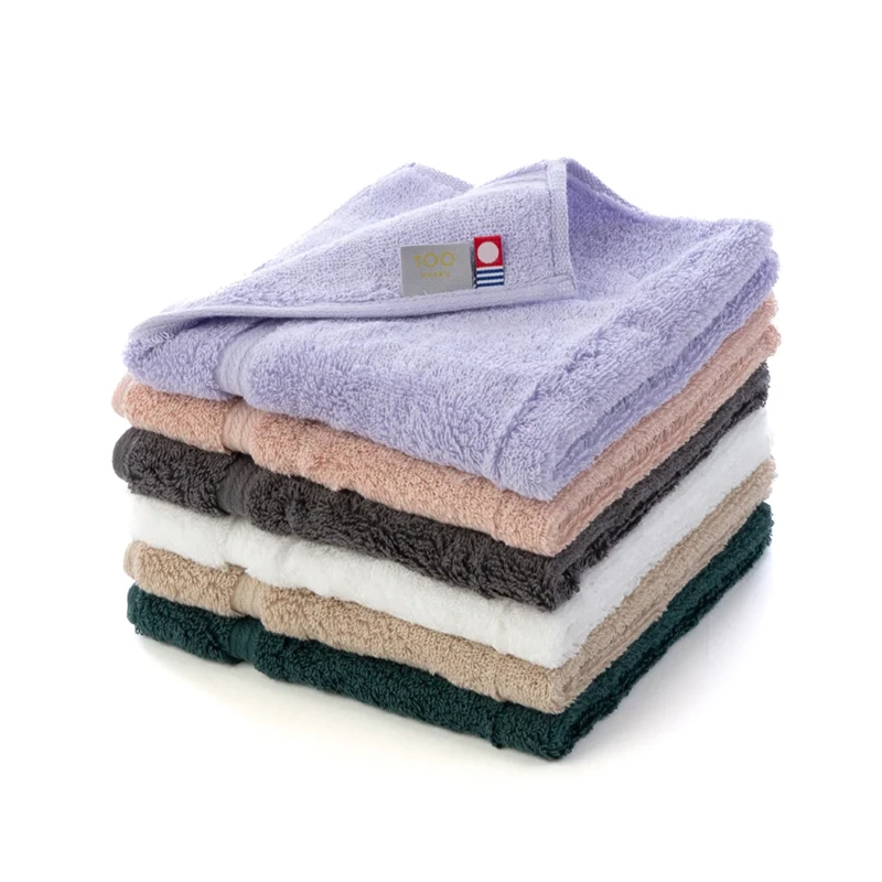 <今治タオル>100(ひゃく) ウォッシュタオル 34×35cm 3枚セット(全6色)