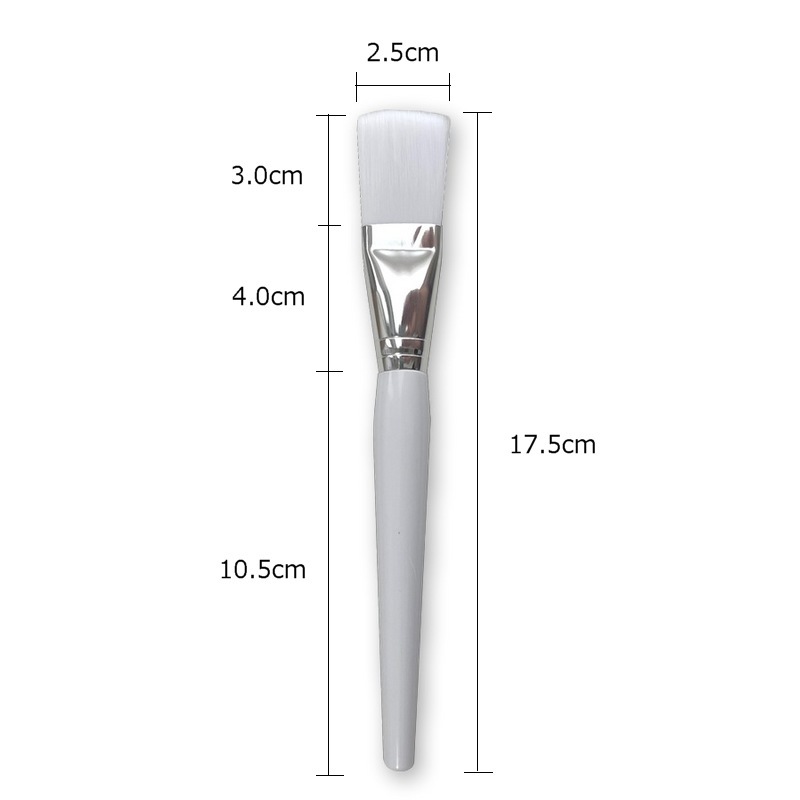 3本セット フェイシャルブラシ マスクブラシ ナイロン 長さ17.5cm ホワイト フェイシャルパック用はけ