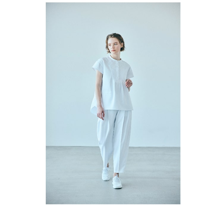 JILL STUART チュニック トップス ダイアゴナル スタンドカラー ホワイト(4サイズ)