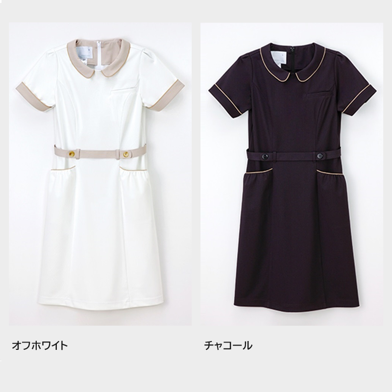 LH6237 ワンピース オフホワイト チャコール NAGAILEBEN Beads Berry ナガイレーベンビーズベリー