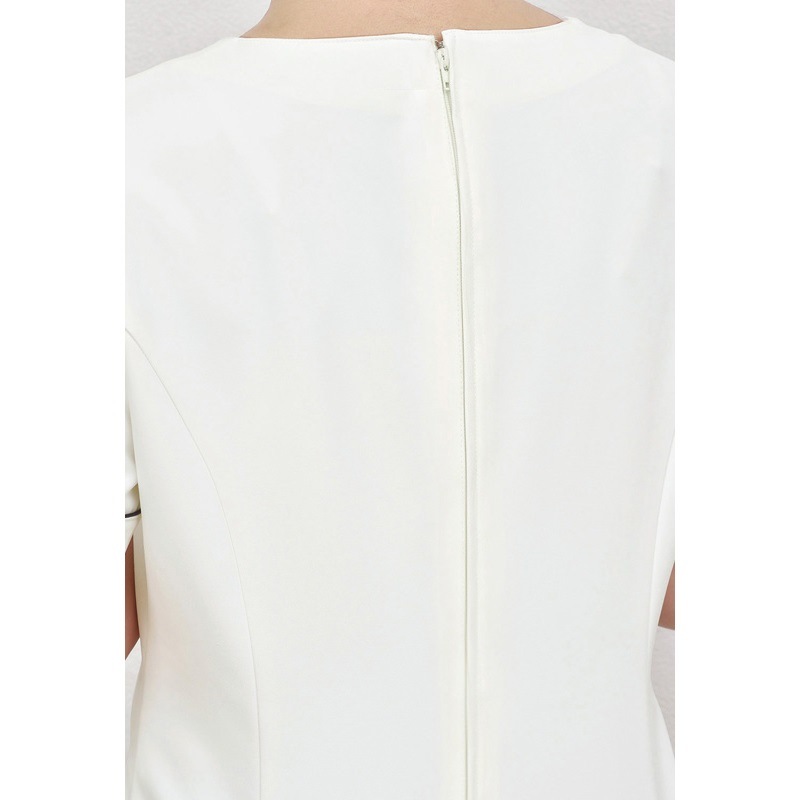 E-3114 ワンライン チュニック (2色 ブラック ライトベージュ) SHIROTA(シロタ）