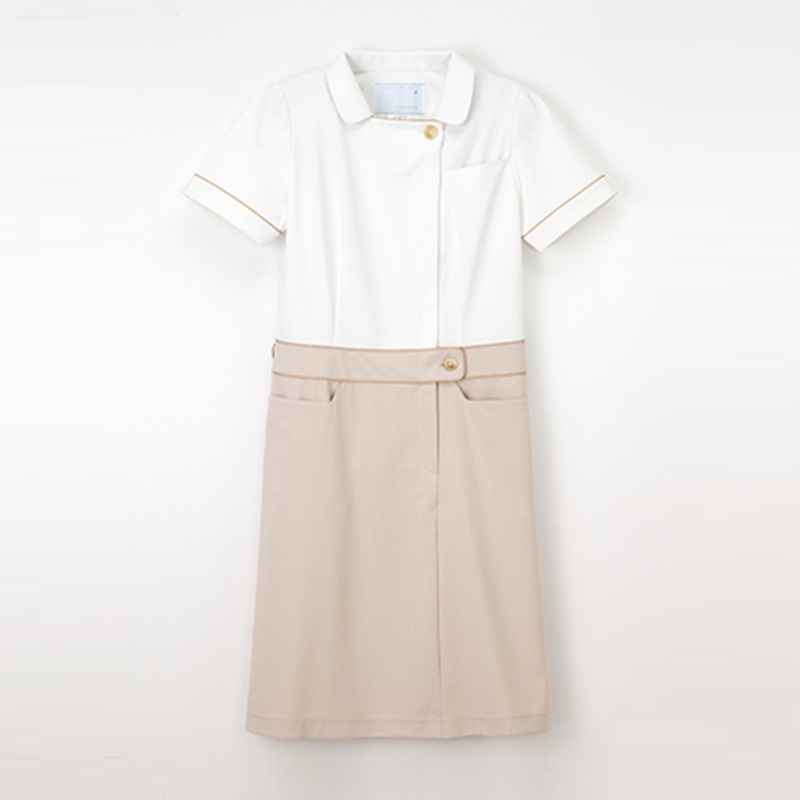 LH6277 ワンピース  チャコール オフホワイト NAGAILEBEN Beads Berry ナガイレーベンビーズベリー