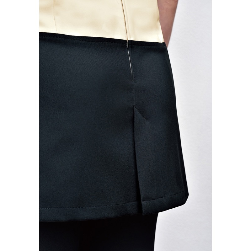 E-3112 チュニック ライトベージュ×ブラック SHIROTA(シロタ）