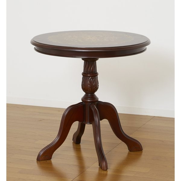 アンティーク調 丸テーブル 象嵌細工