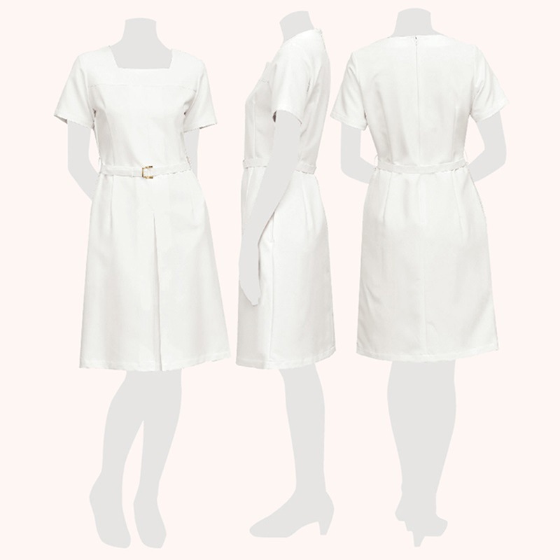 E-3080 ワンピース (2色 オフホワイト ブラック) SHIROTA(シロタ）