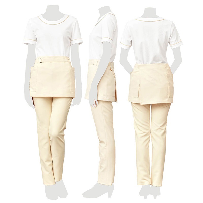 E-3090 エプロン (2色 ライトベージュ ブラック) SHIROTA(シロタ)