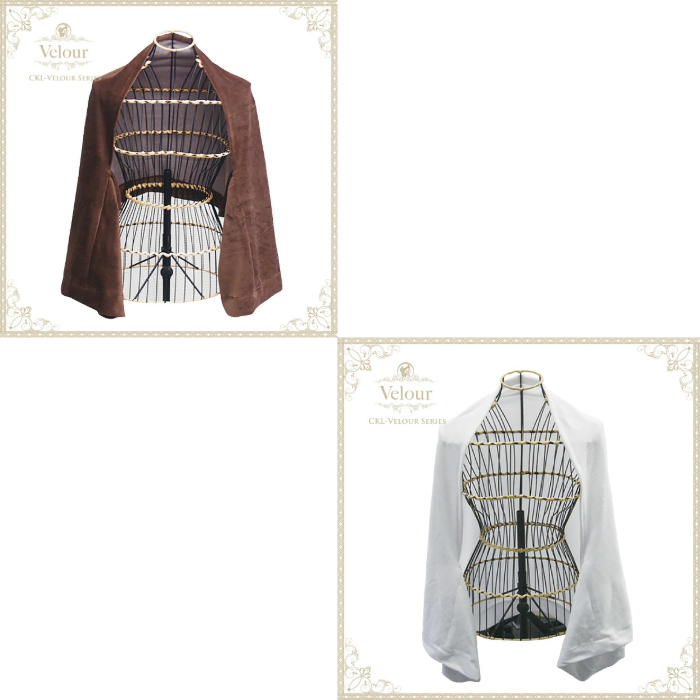 ベロア肩掛け 2色 ブラウン ホワイト