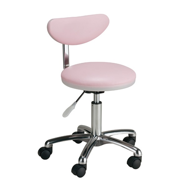 サロン用 背もたれ付イス マルチ スツール（日本製／組立済み）全高64-77cm