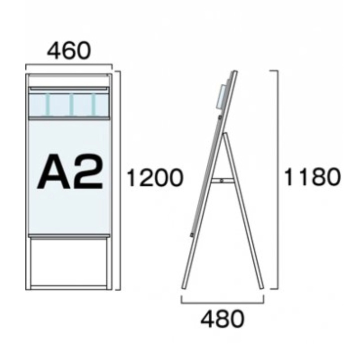 パンフレットケーススタンド看板 Dタイプ A2片面の商品