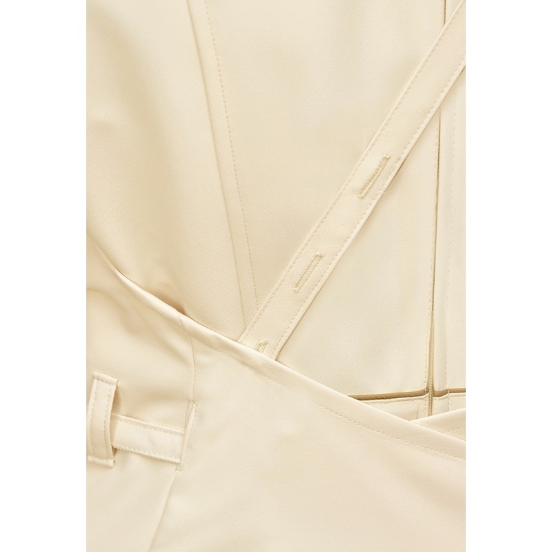 3103 エプロン (ライトベージュ ブラック) SHIROTA(シロタ)