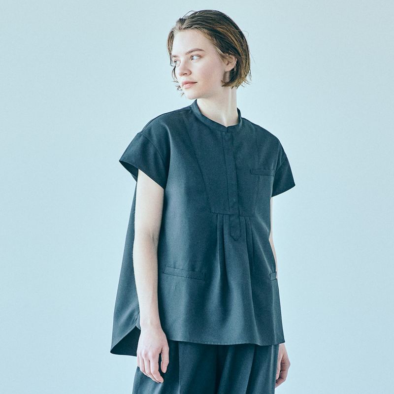 JILL STUART チュニック トップス ダイアゴナル スタンドカラー ネイビー（４サイズ）