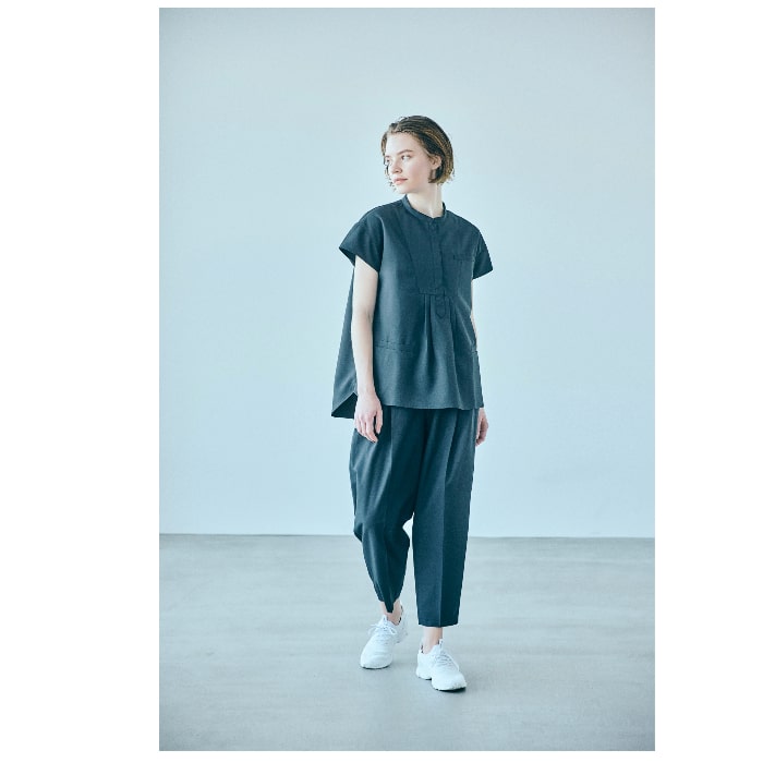 JILL STUART チュニック トップス ダイアゴナル スタンドカラー ネイビー（４サイズ）