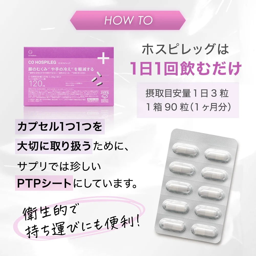 CO ホスピレッグ 90粒 脚のむくみ 手の冷え 店販可 Co-medical+ シーオーメディカルプラス 湘南美容クリニック
