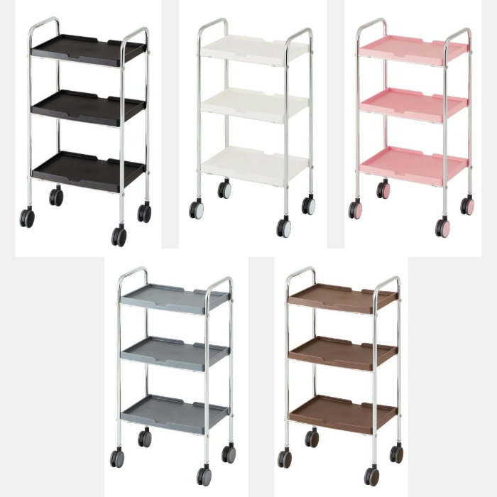 C-418シンプルワゴン(天板3段)  カラー5色 日本製