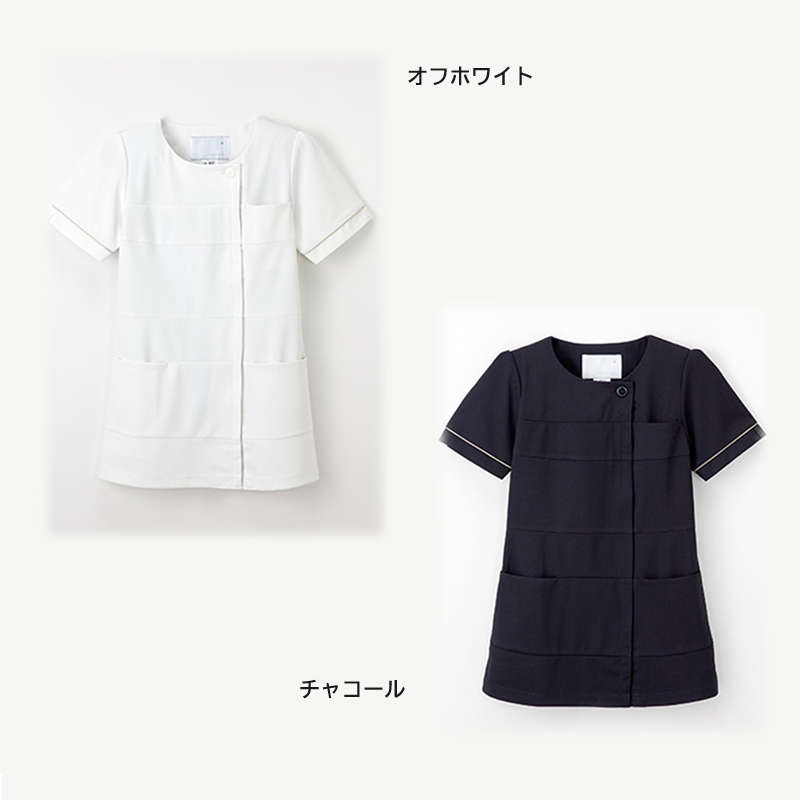 LH6202 チュニック オフホワイト チャコール NAGAILEBEN Beads Berry ナガイレーベンビーズベリー