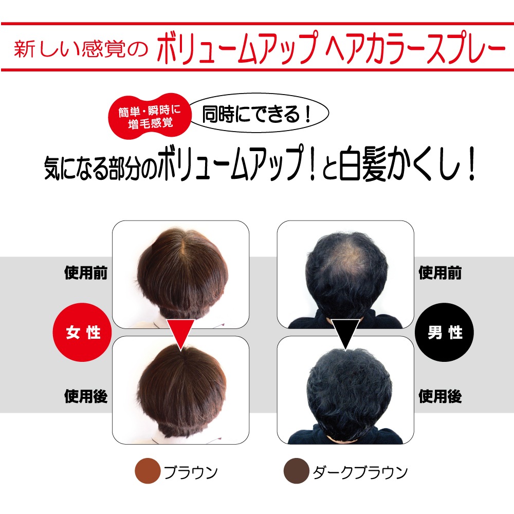 匿名配送 WUAO パーフェクトヘアカバー スプレー 6本セット ブラウン ウアオ ヘアカバースプレーR ブラウンの通販｜美セラ