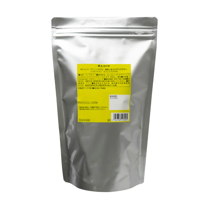 生活の木 おいしいハーブティー 洋なし＆リンデンフラワー 100個入 ノンカフェイン（カフェイン0.00％）