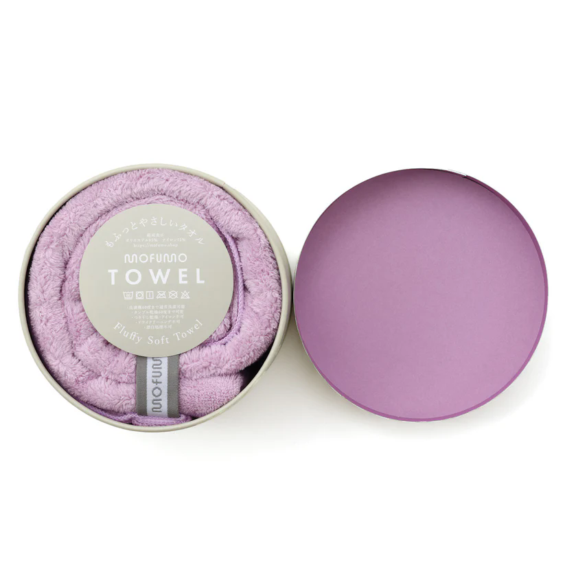 mofumo モフモ タオル color: ベリー(ライトパープル) フロスティ(ライトグレー)