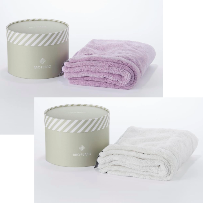 mofumo モフモ タオル color: ベリー(ライトパープル) フロスティ(ライトグレー)