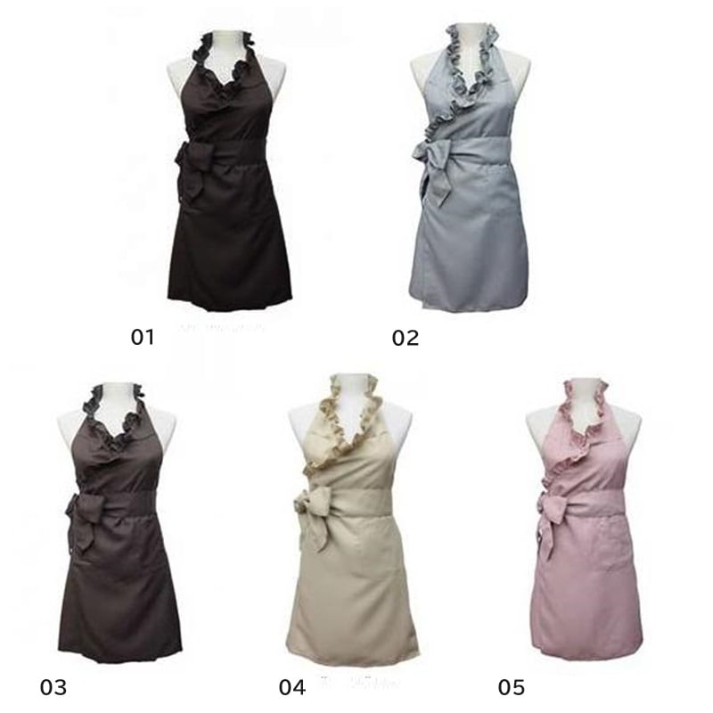 Nail garden(ネイルガーデン) フリルエプロン 5色 ブラック グレー ショコラ ベージュ ピンク