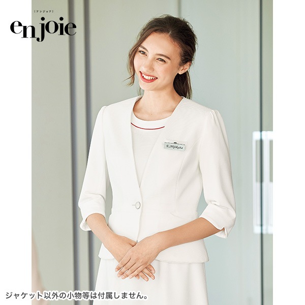 アンジョア ジャケット 86550-4 ホワイト＜Ripple Knit＞