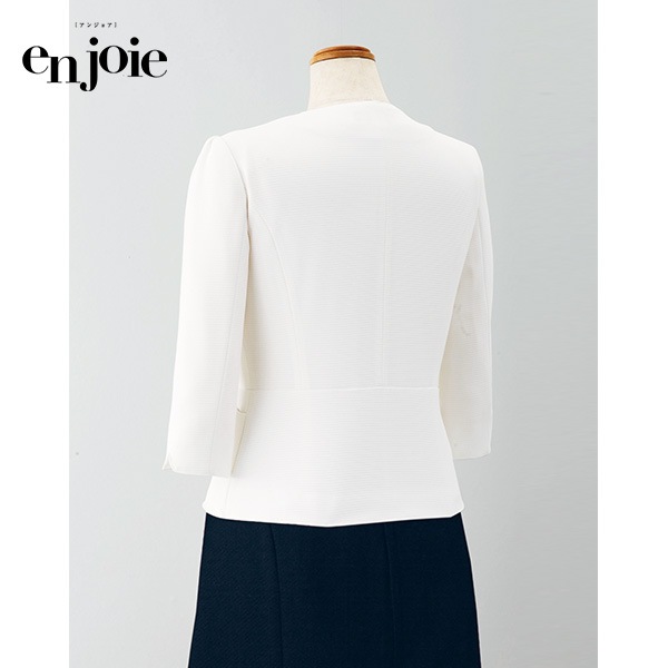 アンジョア ジャケット 86550-4 ホワイト＜Ripple Knit＞