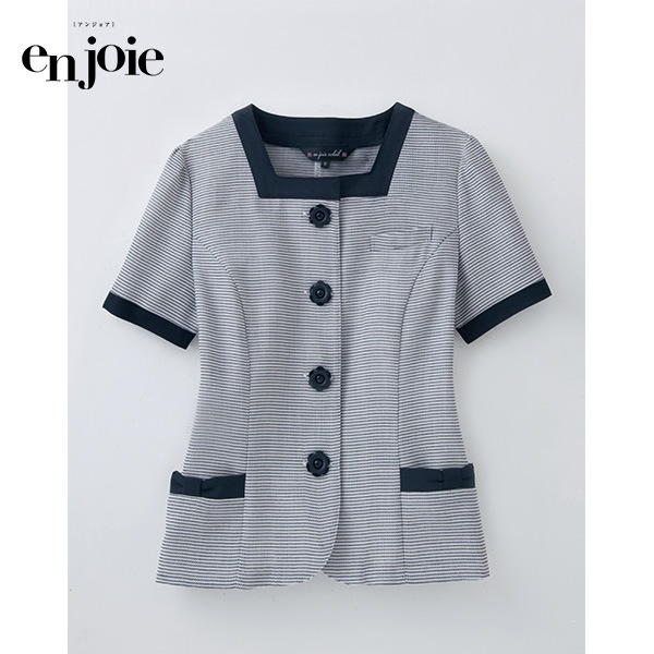 アンジョア サマージャケット 86415-1 紺＜Marine Border＞